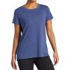 Gaiam Womens Restore Rib Mix T-Shirt, Relaxed Fit, Lightweight Heathered Material, High-Low Hem(Blue Indigo)