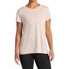 Gaiam Womens Restore Rib Mix T-Shirt, Relaxed Fit, Lightweight Heathered Material, High-Low Hem(Mushroom)
