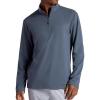 Gaiam mens Reform Long Sleeve Quarter-zip, Standard Fit, Stretch Midweight Material(Cool Grey)