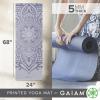 Gaiam Yoga Mat – Premium 5mm Print Thick Non Slip Exercise & Fitness Mat for All Types of Yoga, Pilates & Floor Workouts (68″ x 24″ x 5mm)(Wild Lilac Sundial)