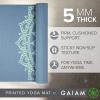 Gaiam Yoga Mat – Premium 5mm Print Thick Non Slip Exercise & Fitness Mat for All Types of Yoga, Pilates & Floor Workouts (68″ x 24″ x 5mm)(Blue Shadow Marrakesh)