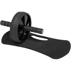 Gaiam Essentials Ab Roller Wheel + Knee Pad, Abs Exercise Equipment Trainer with Comfort Grip Handles & Large Non Skid Wheel, Black