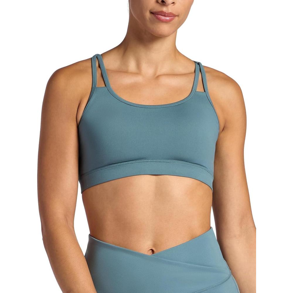 imageGaiam Womens Shine Bra Slim Fit Stretch Midweight Material MoistureWickingGoblin Blue