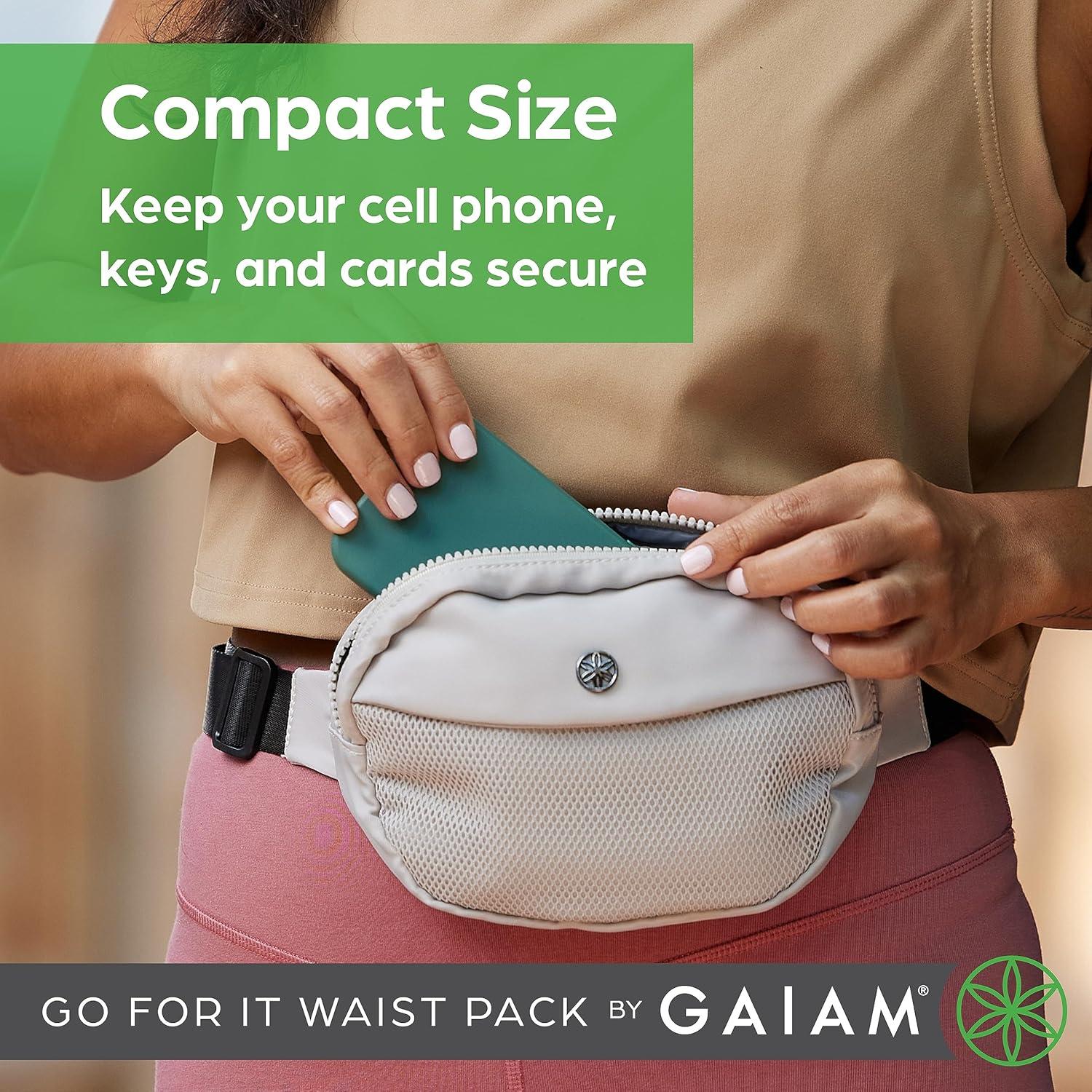 imageGaiam Go for It Waist Pack Adjustable Fanny Pack Crossbody Bags for Women ampamp Men Waterproof Cross Body Bag with Zippered Pockets Running Belt Bag Ideal for Vacation ampamp TravelDeep Thistle