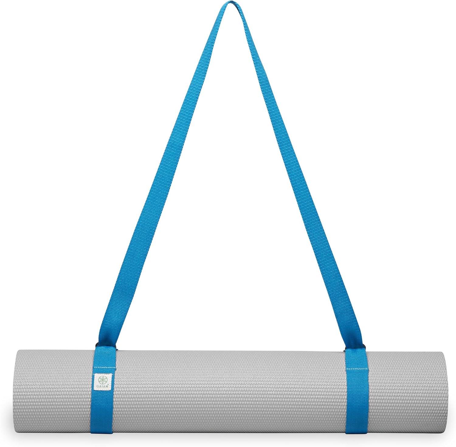 imageGaiam EasyCinch Yoga Mat Sling Durable Carrying Strap for Yoga Mat with Metal DRings for Secure Fit No Mat IncludedFuchsia Or Blue