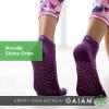 Gaiam 05-52204 Grippy Yoga Socks, Black/Grey, Medium/Large