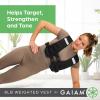 Gaiam Weighted Vest (Black, 8lb), Adjustable Exercise Vest for Cardio and Strength, Sweat-Resistant Polyester Workout Gear with Reflective Elements and Balanced Iron Sand Weight