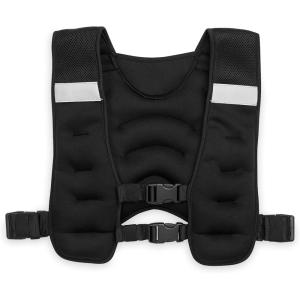 Gaiam Weighted Vest (Black, 8lb), Adjustable Exercise Vest for Cardio and Strength, Sweat-Resistant Polyester Workout Gear with Reflective Elements and Balanced Iron Sand Weight