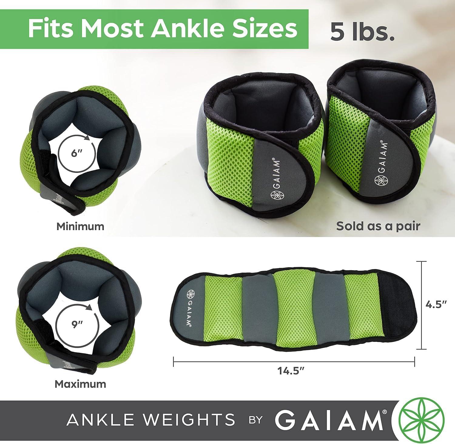 imageGaiam Wrist and Ankle Weights Wearable Bracelet to Strengthen Tone ampamp Sculpt Adjustable Ankle Weights for Women ampamp Men for Yoga Dance Pilates Barre Cardio Home ampamp Gym Use 2LB PAIR RETRO BLUE