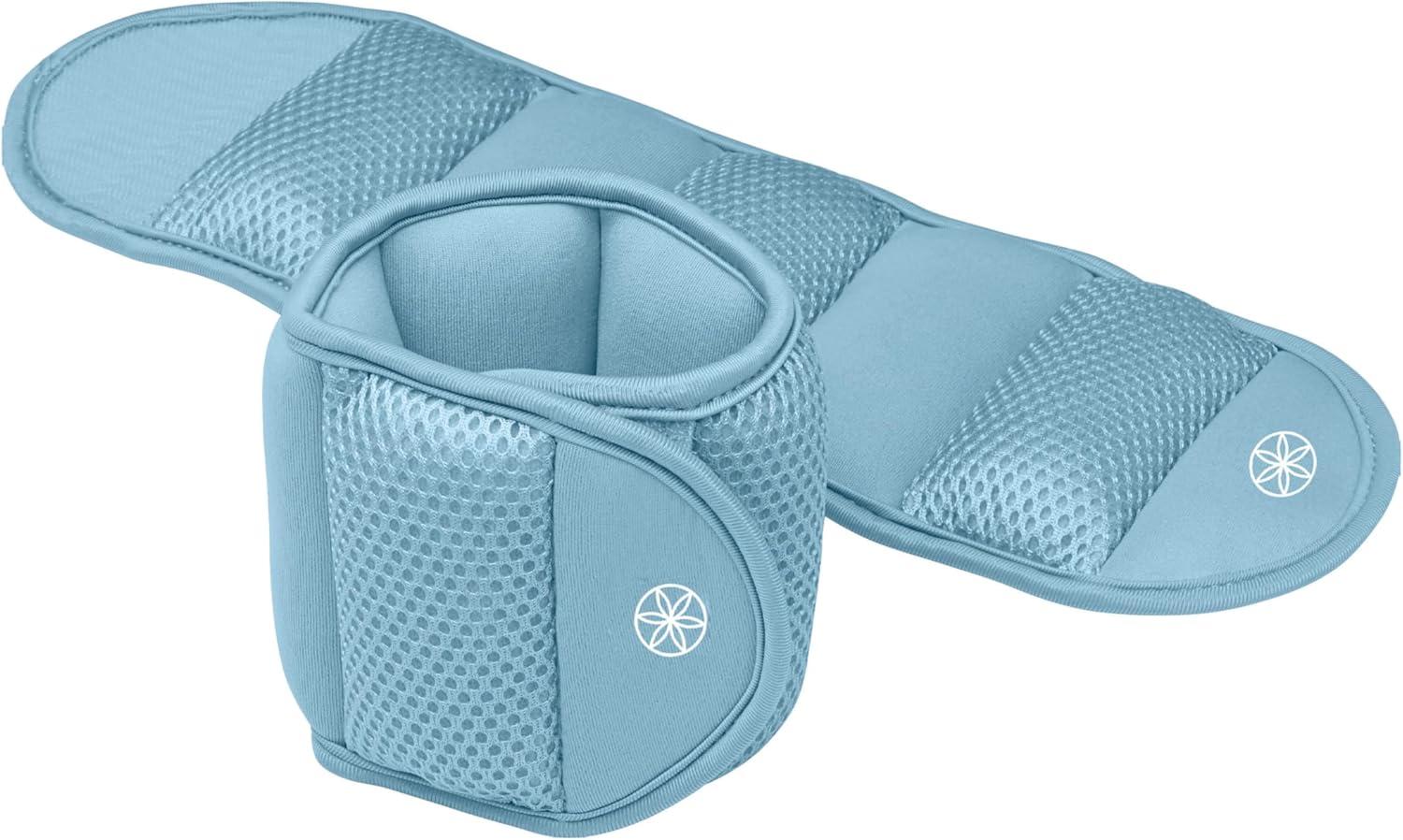 imageGaiam Wrist and Ankle Weights Wearable Bracelet to Strengthen Tone ampamp Sculpt Adjustable Ankle Weights for Women ampamp Men for Yoga Dance Pilates Barre Cardio Home ampamp Gym Use 2LB PAIR RETRO BLUE