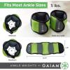 Gaiam Wrist and Ankle Weights, Wearable Bracelet to Strengthen, Tone & Sculpt, Adjustable Ankle Weights for Women & Men for Yoga, Dance, Pilates, Barre, Cardio, Home & Gym Use – 2LB PAIR – RETRO BLUE