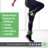 Gaiam Wrist and Ankle Weights, Wearable Bracelet to Strengthen, Tone & Sculpt, Adjustable Ankle Weights for Women & Men for Yoga, Dance, Pilates, Barre, Cardio, Home & Gym Use – 2LB PAIR – RETRO BLUE