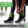 Gaiam Wrist and Ankle Weights, Wearable Bracelet to Strengthen, Tone & Sculpt, Adjustable Ankle Weights for Women & Men for Yoga, Dance, Pilates, Barre, Cardio, Home & Gym Use – 2LB PAIR – RETRO BLUE
