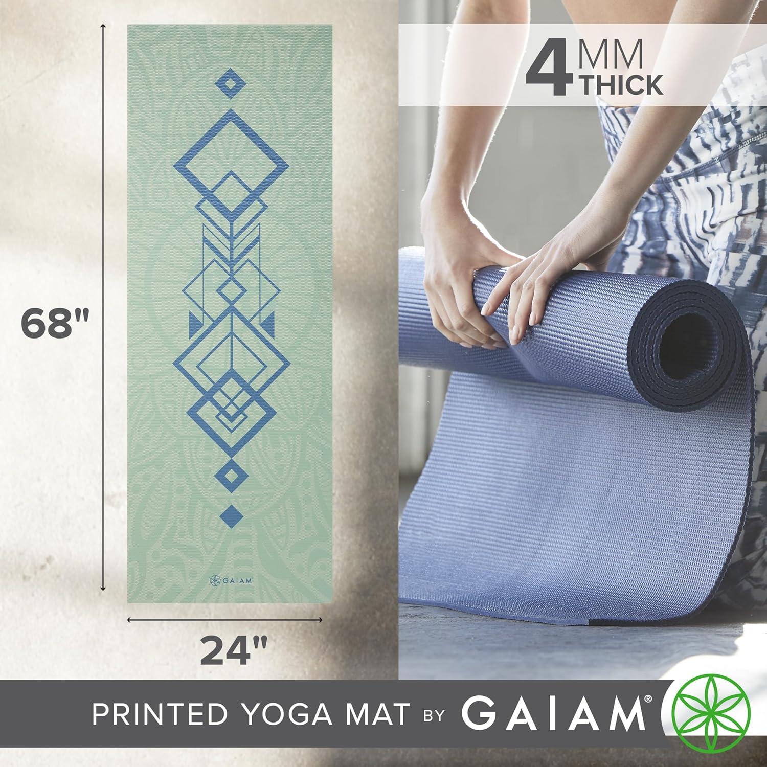 imageGaiam Print Yoga Mat Non Slip Exercise amp Fitness Mat for All Types of Yoga Pilates amp Floor ExercisesFijian Dream