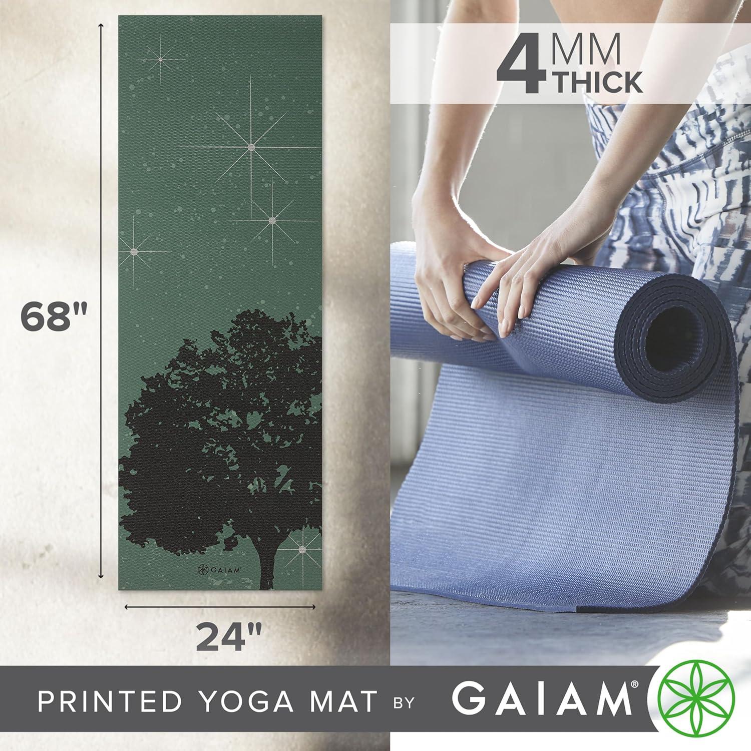 imageGaiam Print Yoga Mat Non Slip Exercise amp Fitness Mat for All Types of Yoga Pilates amp Floor ExercisesLuminary