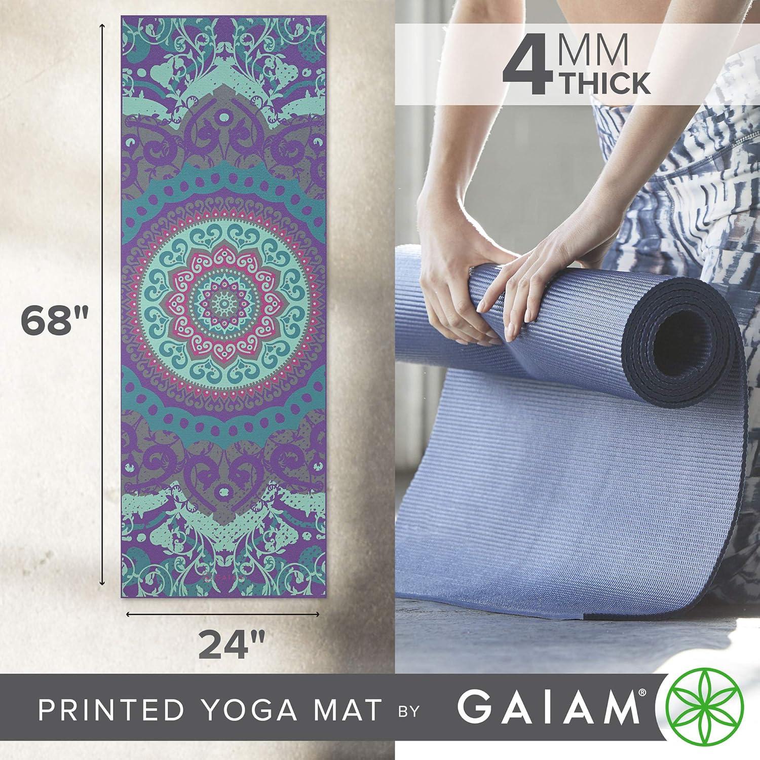imageGaiam Print Yoga Mat Non Slip Exercise amp Fitness Mat for All Types of Yoga Pilates amp Floor ExercisesMoroccan Garden