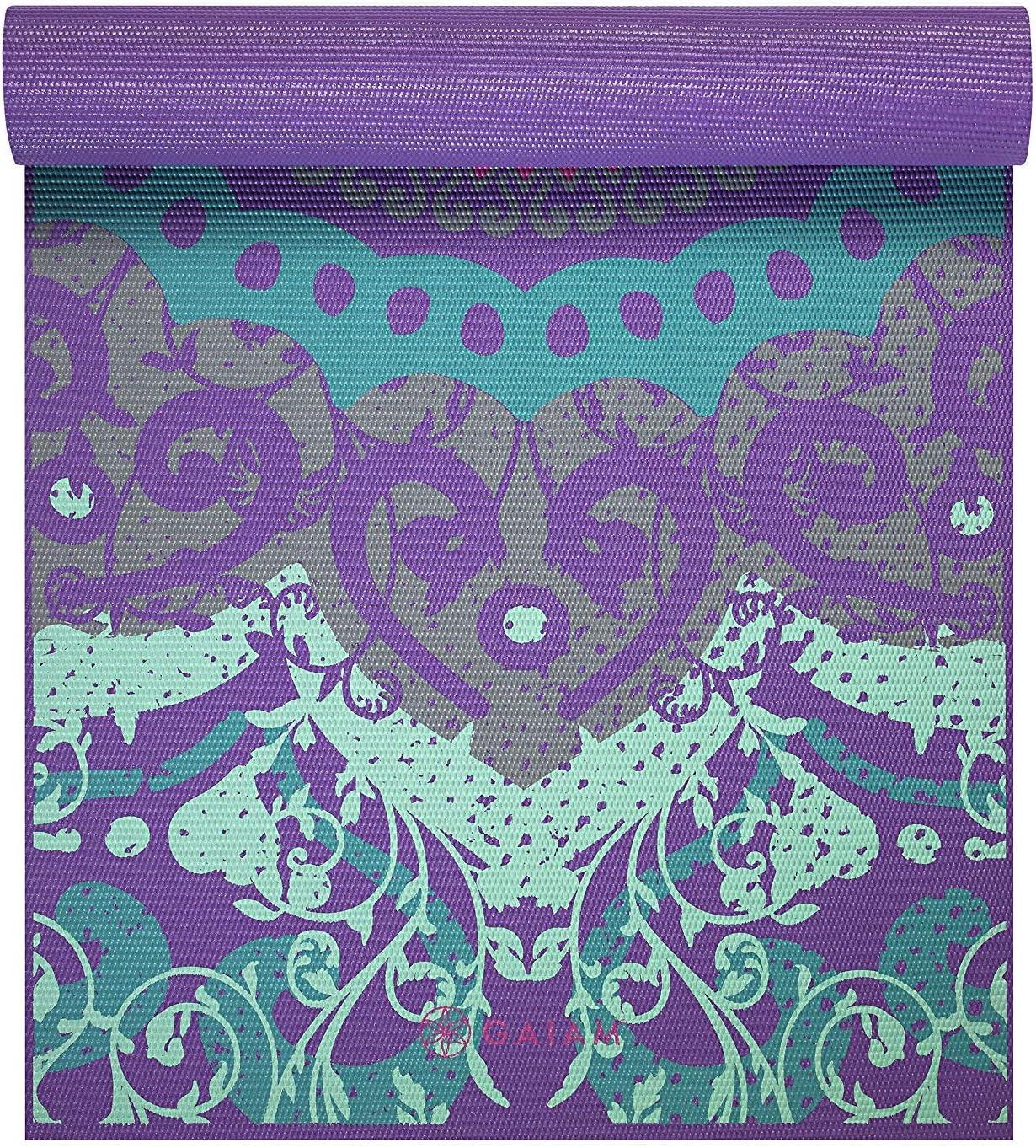 imageGaiam Print Yoga Mat Non Slip Exercise amp Fitness Mat for All Types of Yoga Pilates amp Floor ExercisesMoroccan Garden