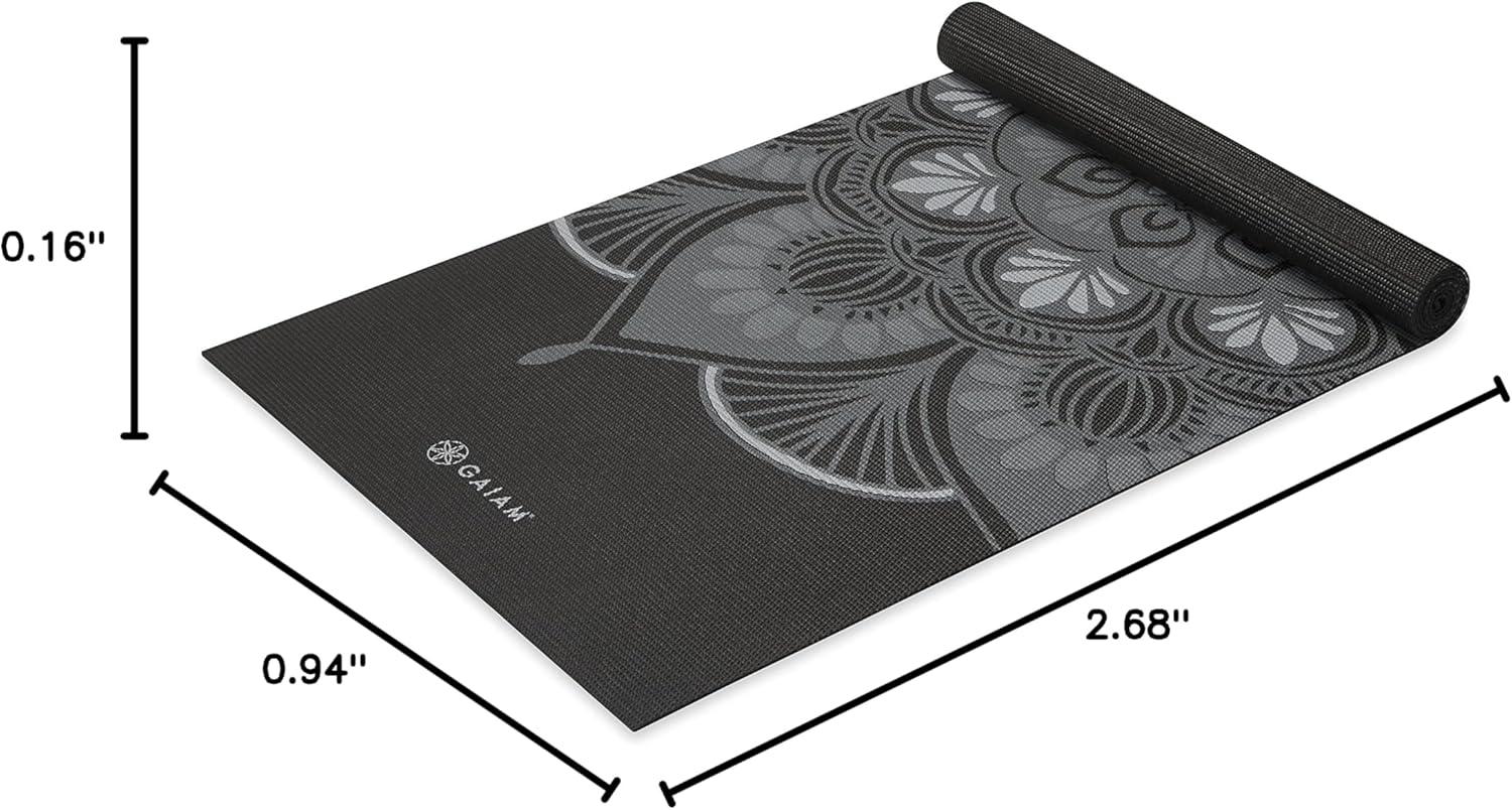 imageGaiam Print Yoga Mat Non Slip Exercise amp Fitness Mat for All Types of Yoga Pilates amp Floor ExercisesMystic Ink