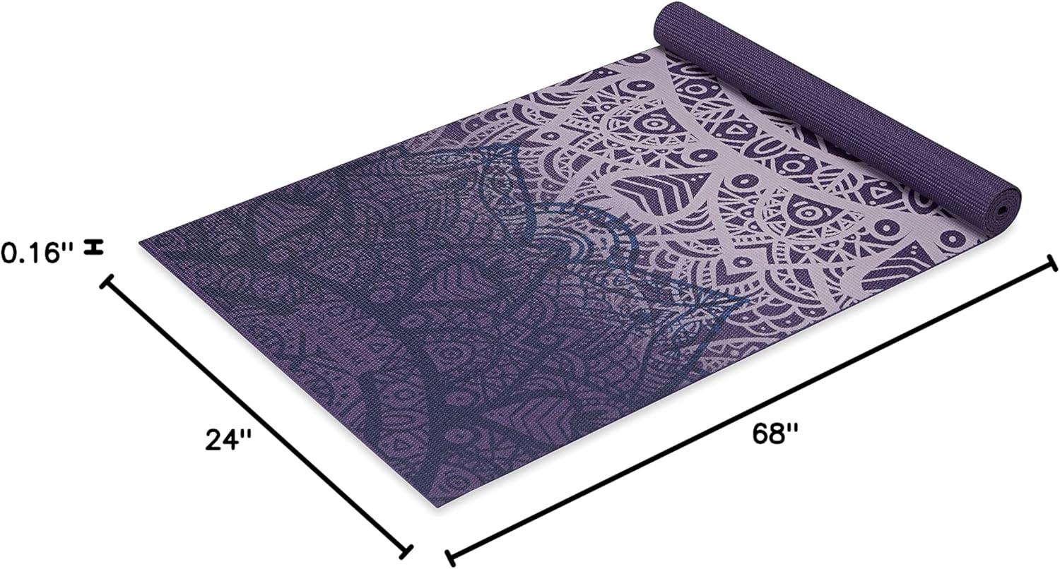 imageGaiam Print Yoga Mat Non Slip Exercise amp Fitness Mat for All Types of Yoga Pilates amp Floor ExercisesPurple Lattice