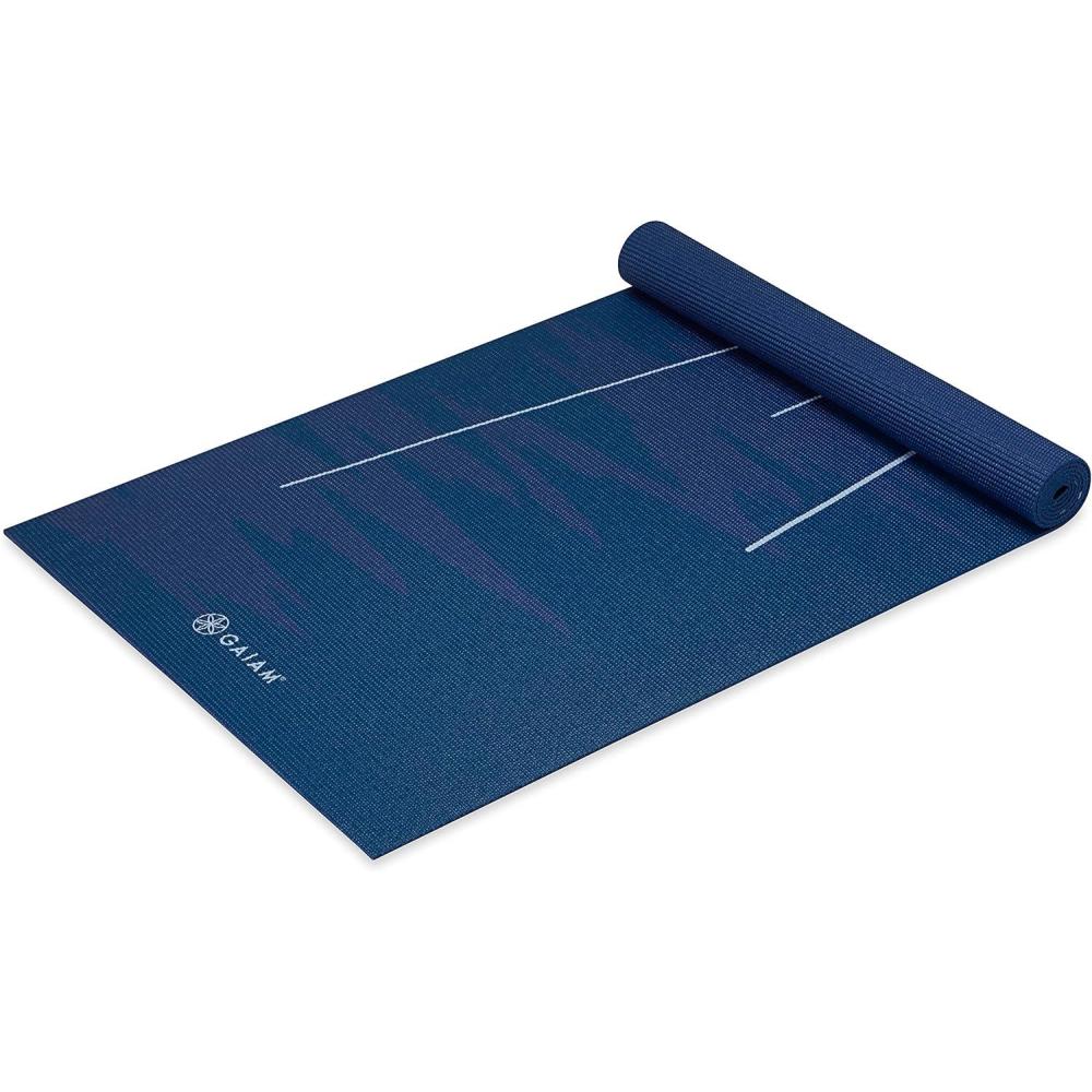 imageGaiam Print Yoga Mat Non Slip Exercise amp Fitness Mat for All Types of Yoga Pilates amp Floor ExercisesMoonlit Tide