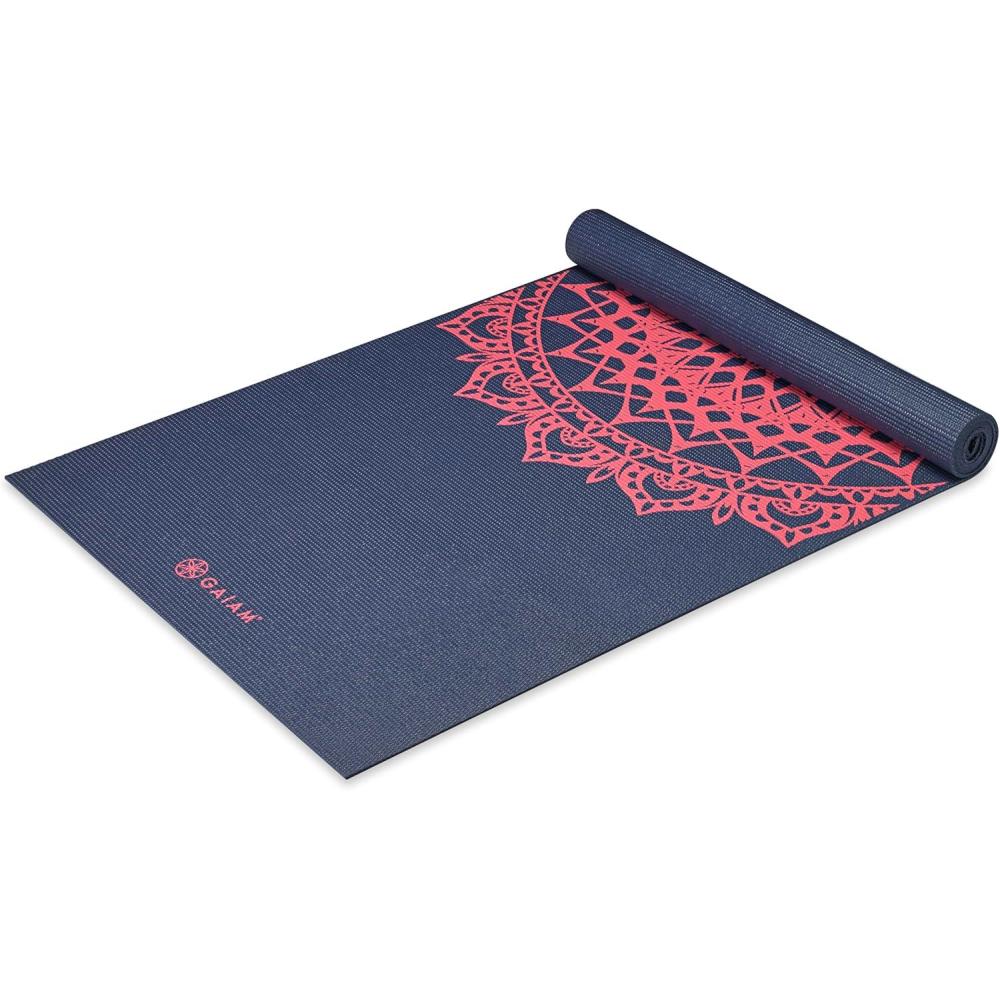 imageGaiam Print Yoga Mat Non Slip Exercise amp Fitness Mat for All Types of Yoga Pilates amp Floor ExercisesPink Marrakesh