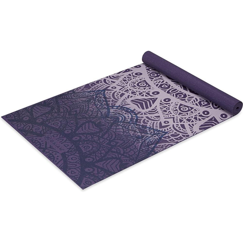 imageGaiam Print Yoga Mat Non Slip Exercise amp Fitness Mat for All Types of Yoga Pilates amp Floor ExercisesPurple Lattice