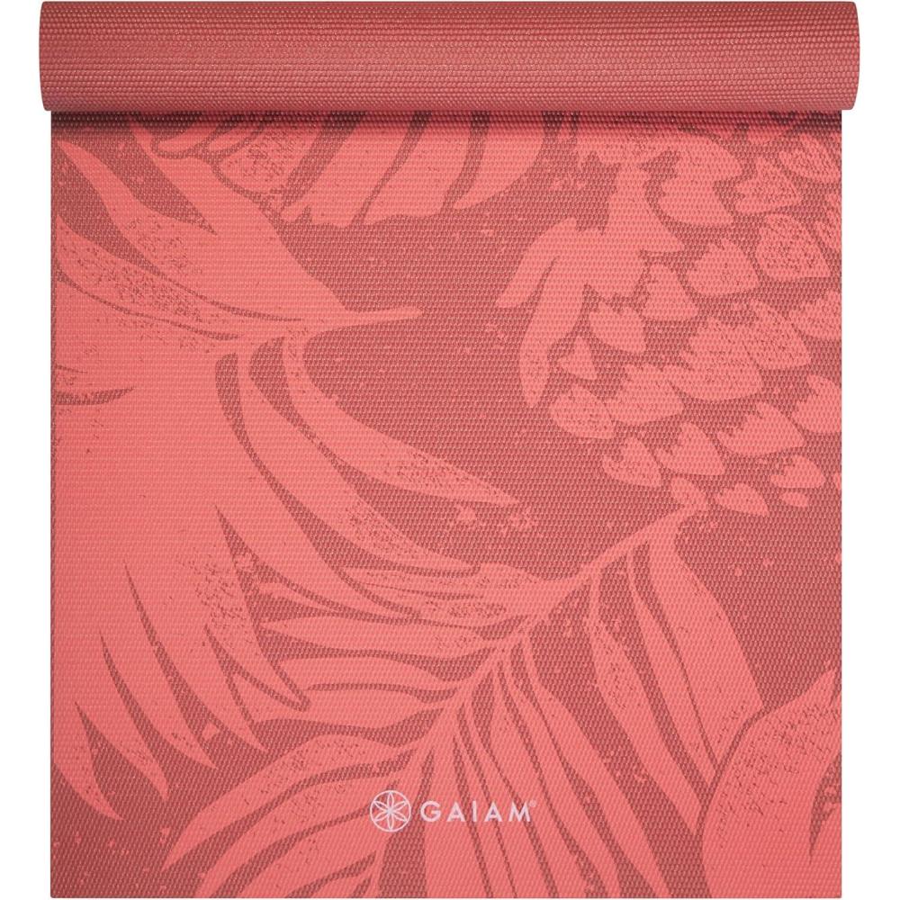 imageGaiam Print Yoga Mat Non Slip Exercise amp Fitness Mat for All Types of Yoga Pilates amp Floor ExercisesTropical Sunrise