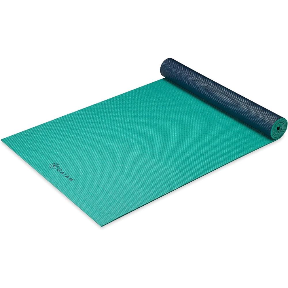 imageGaiam Solid Color Yoga Mat Non Slip Exercise amp Fitness Mat for All Types of Yoga Pilates amp Floor ExercisesVibrant Viridian