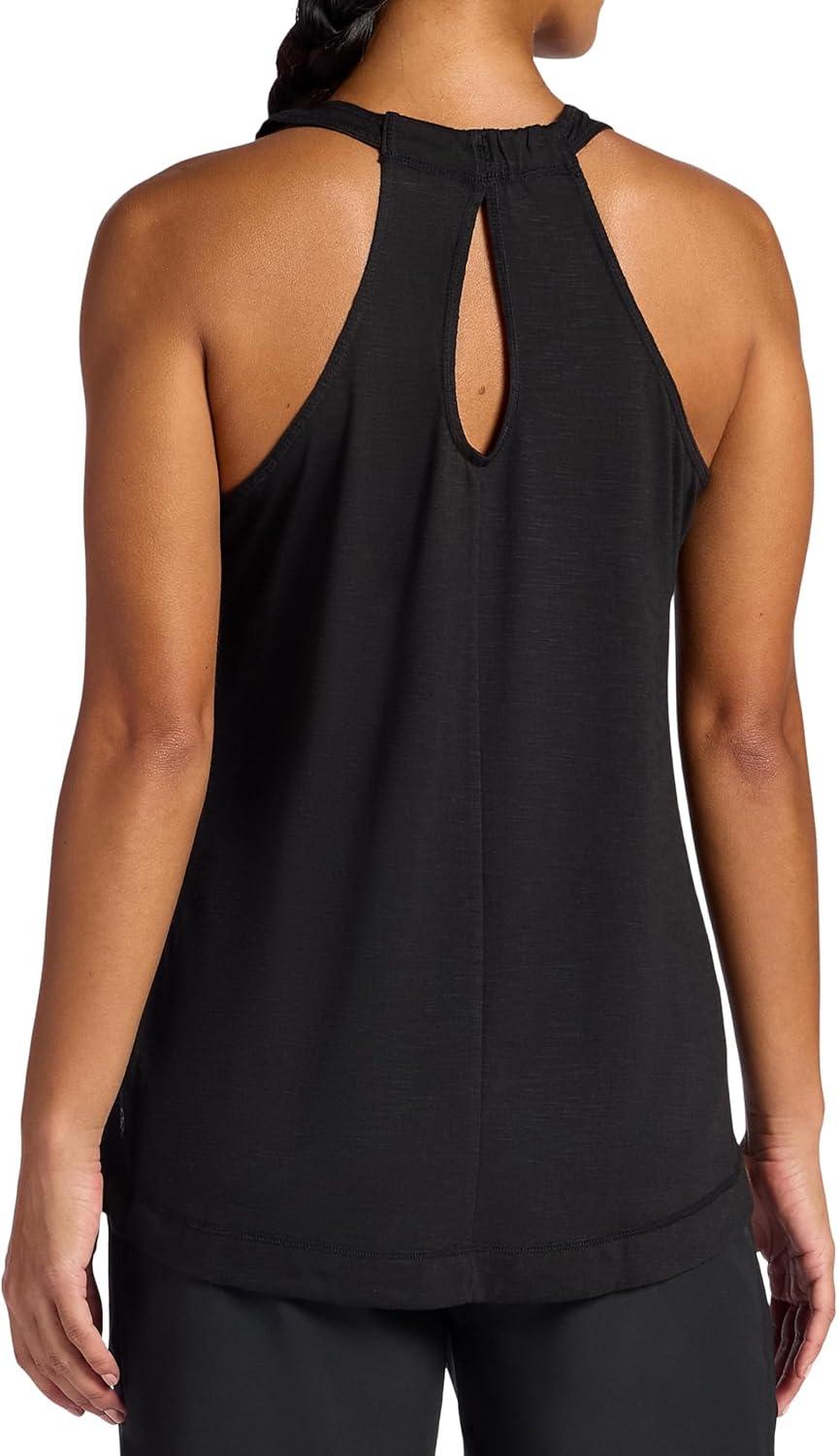 imageGaiam Womens Peace Scoopneck Tank Top Relaxed Fit Lightweight Heathered MaterialBlack Tap Shoe