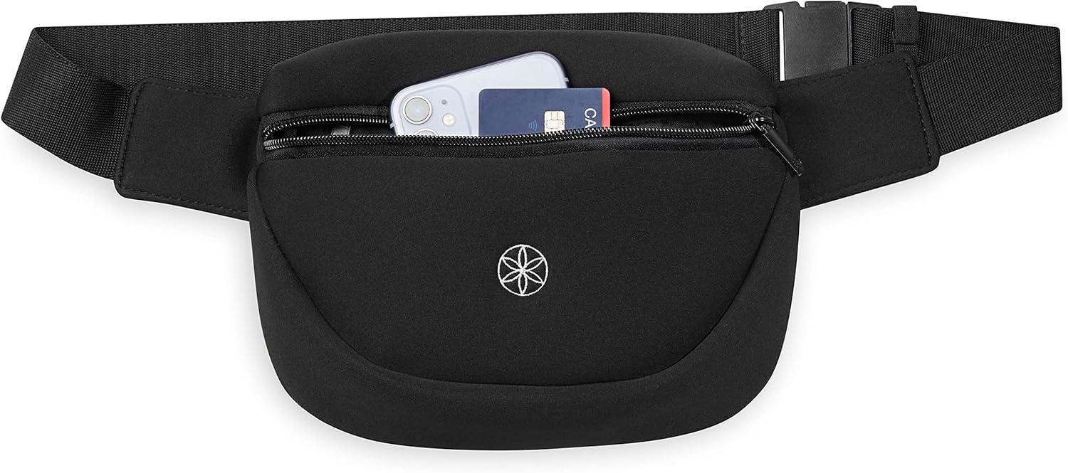 imageGaiam Altitude Waist Pack Storage Belt Bag for Women And Men Adjustable Belt With Lightweight Pouch For Storing EssentialsBlack