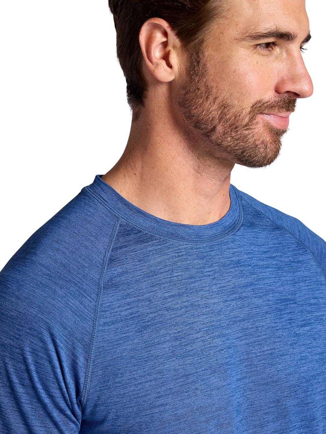 imageGaiam Mens Everyday Basic Raglan Top Standard Fit Stretch Midweight Jersey MaterialTrue Navy Heather