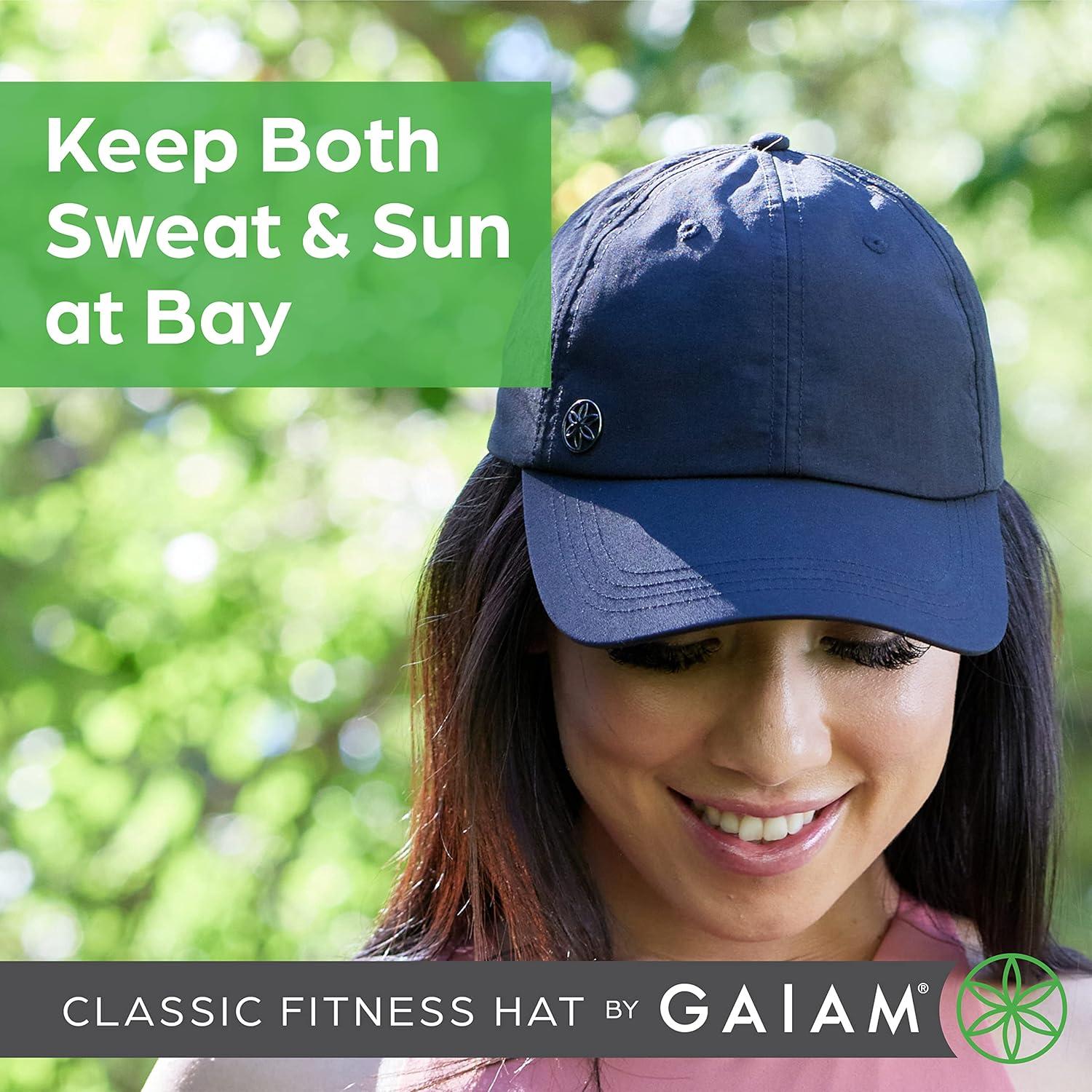 imageGaiam Womens Classic Fitness Hat Baseball Cap and Running Hat for Women BuiltIn Ponytail Hole MoistureWicking Fabric for General Outdoor Activities One Size Fits Most Green Camouflage
