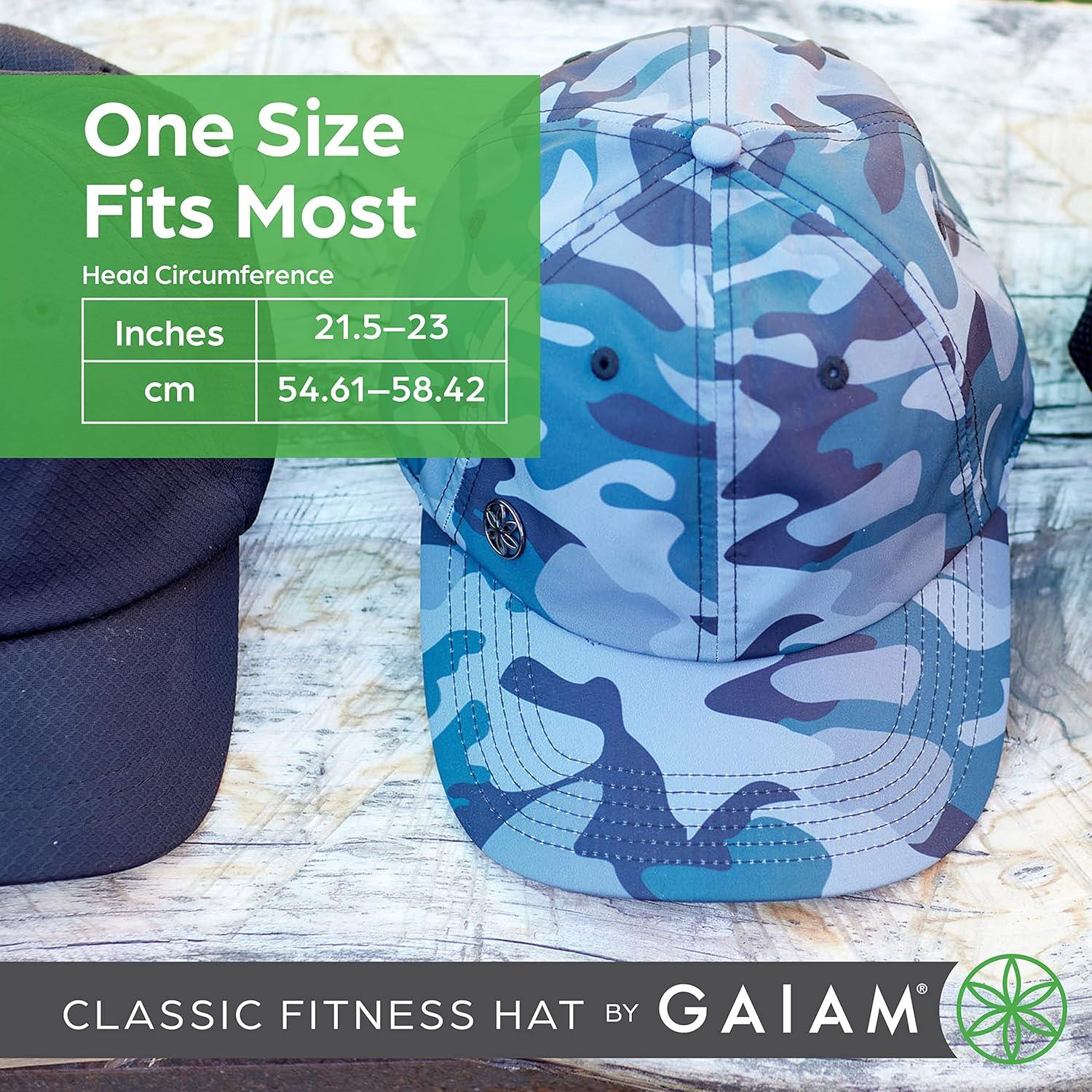 imageGaiam Womens Classic Fitness Hat Baseball Cap and Running Hat for Women BuiltIn Ponytail Hole MoistureWicking Fabric for General Outdoor Activities One Size Fits Most Green Camouflage