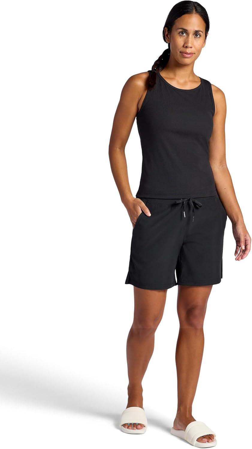 imageGaiam Womens Willow Walking Woven 7 Short Standard Fit Stretch Lightweight MaterialBlack Tap Shoe