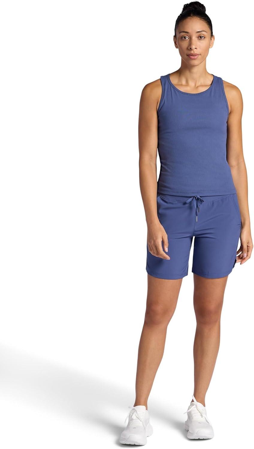 imageGaiam Womens Willow Walking Woven 7 Short Standard Fit Stretch Lightweight MaterialBlue Indigo