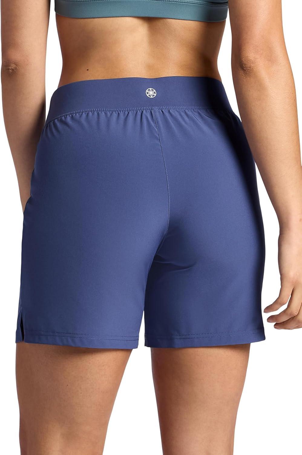 imageGaiam Womens Willow Walking Woven 7 Short Standard Fit Stretch Lightweight MaterialBlue Indigo