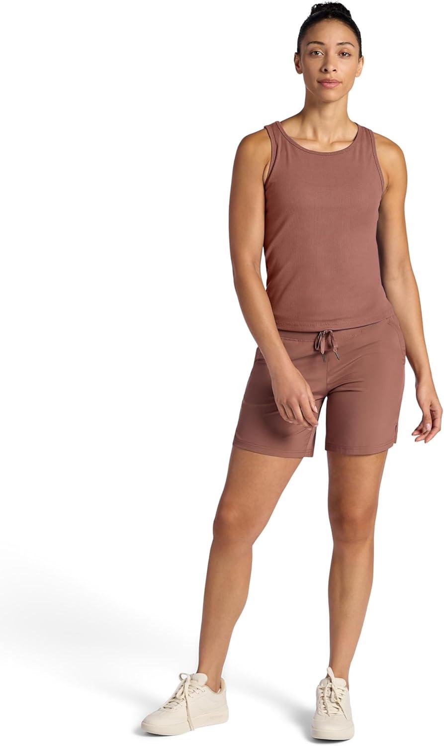 imageGaiam Womens Willow Walking Woven 7 Short Standard Fit Stretch Lightweight MaterialCafe Mocha
