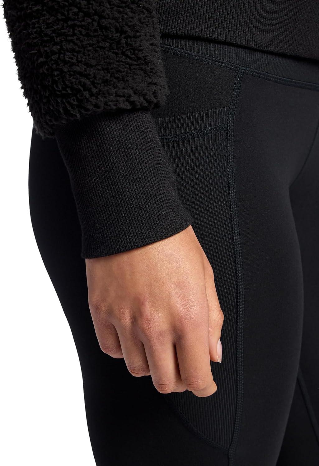 imageGaiam womens Sherpa Jacket Cropped Fit Stretch Heavyweight MaterialBlack Tap Shoe