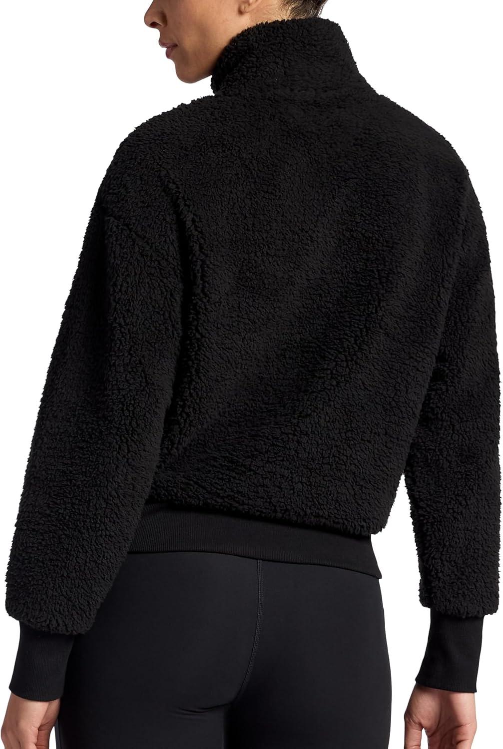 imageGaiam womens Sherpa Jacket Cropped Fit Stretch Heavyweight MaterialBlack Tap Shoe