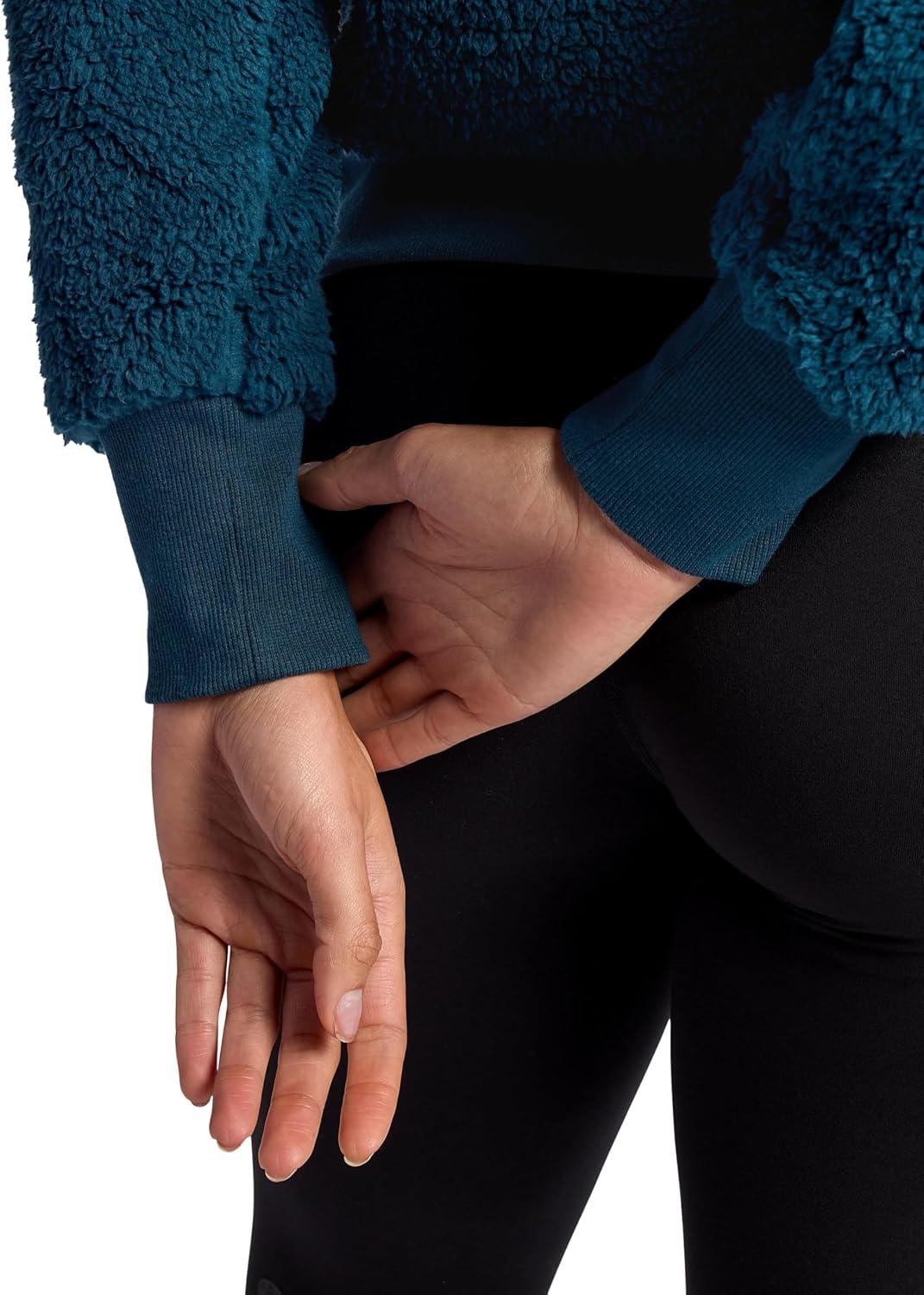 imageGaiam womens Sherpa Jacket Cropped Fit Stretch Heavyweight MaterialReflecting Pond
