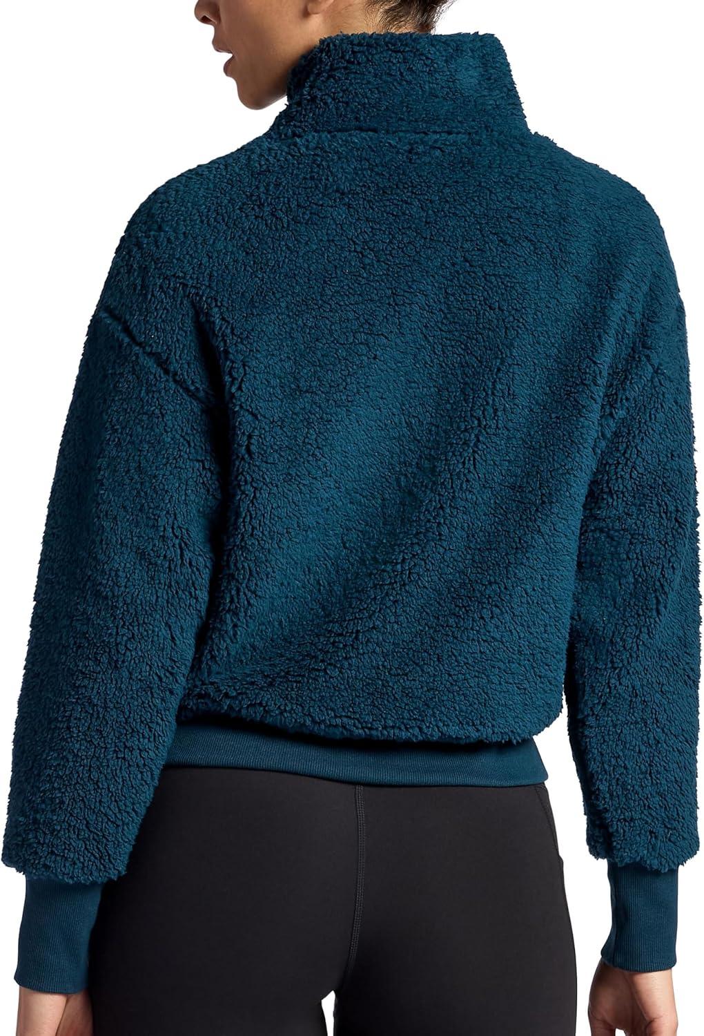 imageGaiam womens Sherpa Jacket Cropped Fit Stretch Heavyweight MaterialReflecting Pond