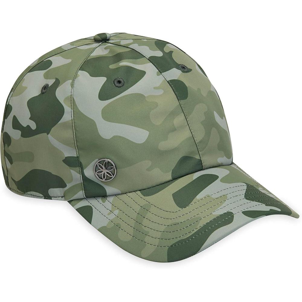 imageGaiam Womens Classic Fitness Hat  Baseball Cap and Running Hat for Women  BuiltIn Ponytail Hole MoistureWicking Fabric for General Outdoor Activities  One Size Fits Most  Green Camouflage