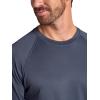 Gaiam Mens Everyday Basic Raglan Top, Standard Fit, Stretch Midweight Jersey Material(Cool Grey)