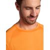 Gaiam Mens Everyday Basic Raglan Top, Standard Fit, Stretch Midweight Jersey Material(Persimmon Orange)