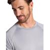 Gaiam Mens Everyday Basic Raglan Top, Standard Fit, Stretch Midweight Jersey Material(Sleet)