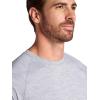 Gaiam Mens Everyday Basic Raglan Top, Standard Fit, Stretch Midweight Jersey Material(Sleet Heather)