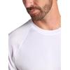 Gaiam Mens Everyday Basic Raglan Top, Standard Fit, Stretch Midweight Jersey Material(Stark White)