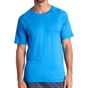 Gaiam Mens Everyday Basic Raglan Top, Standard Fit, Stretch Midweight Jersey Material(Campanula)