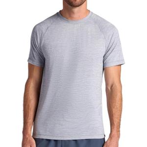 Gaiam Mens Everyday Basic Raglan Top, Standard Fit, Stretch Midweight Jersey Material(Sleet Heather)