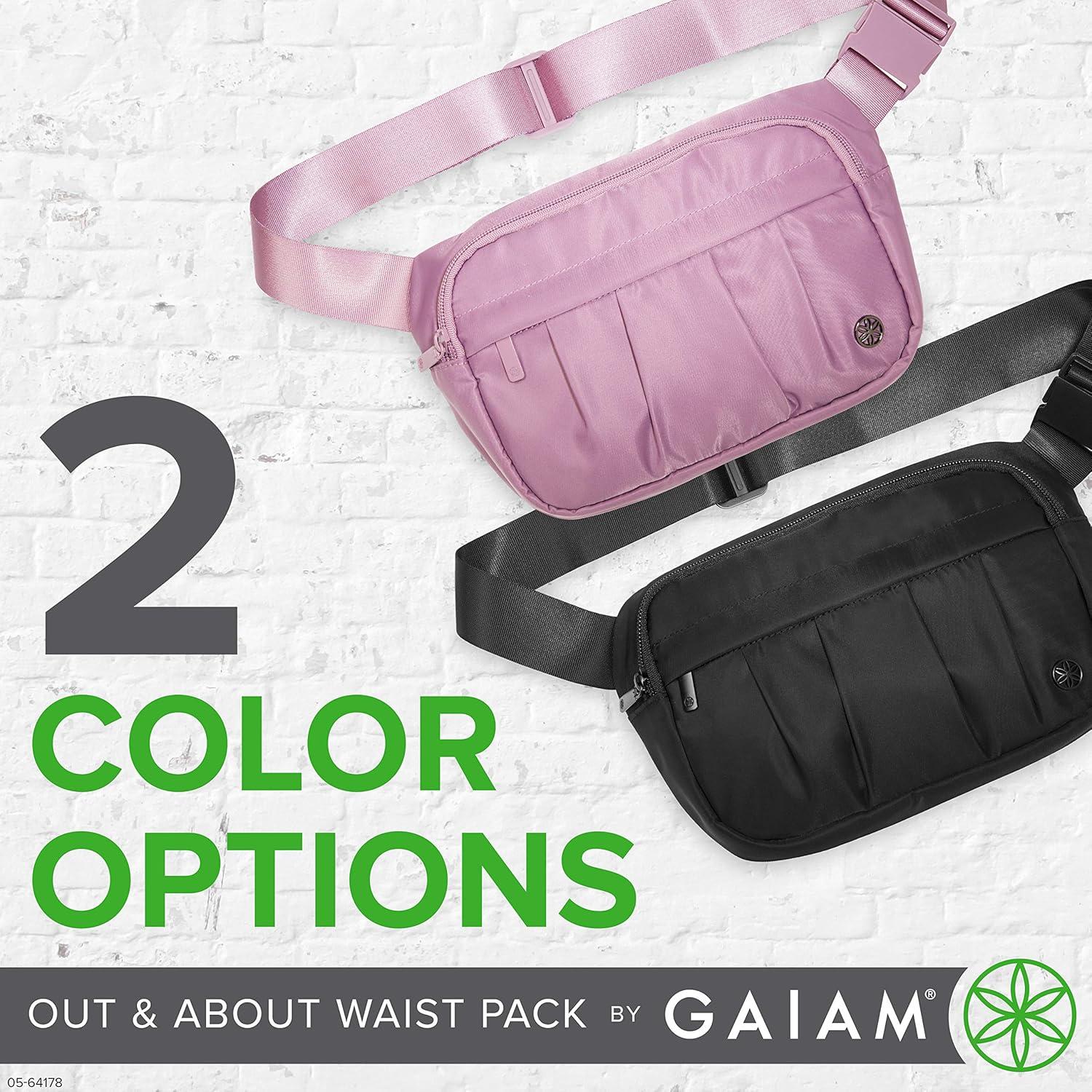 imageGaiam Fanny Pack Running Belt Bag Out amp About Waist Pack Cell Phone Holder Exercise Gym Slim Zipper Workout Pouch Jogging Bag Multi Pocket Adjustable Walking Runner Accessories WomenRose